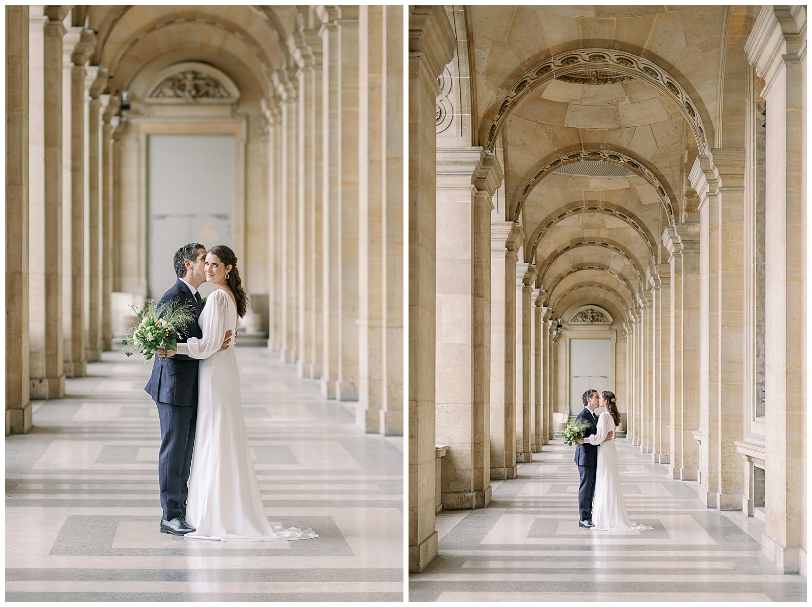 Bröllopsporträtt vid Louvren Paris