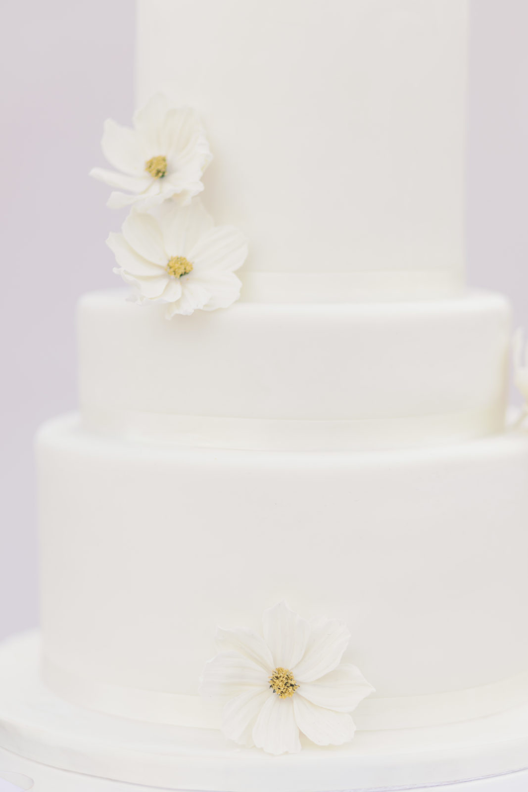 Minimalistisk bröllopstårta i vit